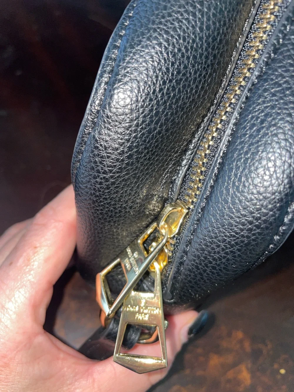 Louis Vuitton Black Leather Tassel Crossbody Bag with Gold Hardware